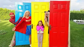 Mysterious Superheroes magic colored doors kids Toys Story