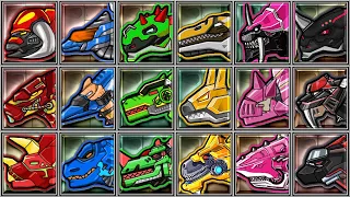 Dino Robot Corps - 18 Dinosaurus - Parasau/Ptera/Smilodon/Stego/Spino/Dog/Ankylo/Euoplo/Tricera/TRex