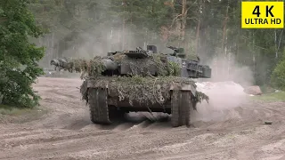 Teil 5 Bundeswehr Manöver Heidesturm 2024 GÜZ Biber legt Brücke Kampfpanzer Leopard 2 greifen an