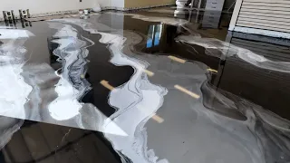 Metallic Epoxy Floor Over Tiles and Grout Lines