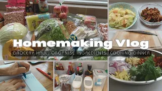 Homemaking Vlog, Grocery Haul with Price, Prep and Portion Ingredients, Cooking Simple Dinner