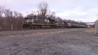 NS 37A and 36A pass each other at Mount Union PA on the Pittsburg line