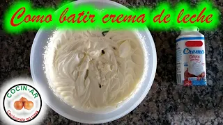 Como batir CREMA DE LECHE,  @COCIN-AR