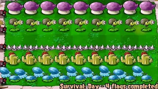 Plants vs. Zombies 5 Line Plants vs. All Zombies in Survival Day - BEST GLITCH STRATEGY TO WIN