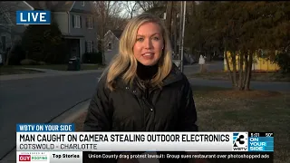 Caught on camera: Thief stealing outdoor TVs, car in Cotswold area of Charlotte