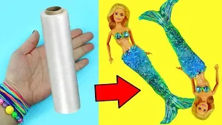 EASY AMAZING MERMAID BARBIE DOLL HACKS - Tail, Top, Throne