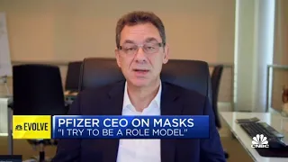 Pfizer CEO on masks: 'I try to be a role model'