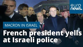 ‘Go outside’: France’s Macron berates Israeli police at Jerusalem church