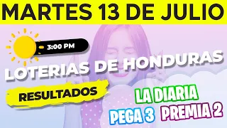 Sorteo 3PM Loto Honduras, La Diaria, Pega 3, Premia 2, Martes 13 de Julio del 2021 | Ganador 😱🤑💰💵