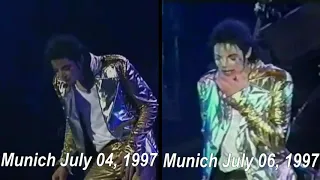 Michael Jackson - Stranger in Moscow - HIStory World Tour in Munich 04 vs 06 July 1997 (Comparison)