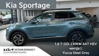 Kia Sportage MY2024 [1.6 T-GDI 230KM 6AT FWD HEV] wersja L w kolorze Yucca Steel Grey | 4K