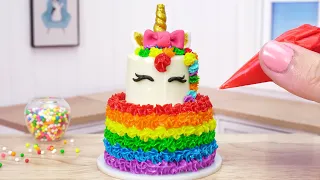 Rainbow Cake 🌈 Miniature Unicorn Cake Decorating |1000+ Miniature Ideas By Mini Cakes Baking