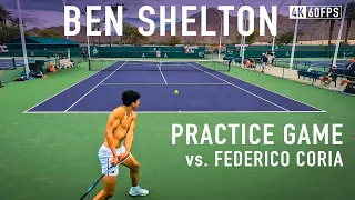 Ben Shelton Practice Set with Federico Coria [4K 60fps]