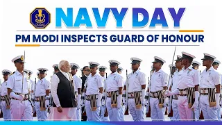PM Modi inspects Guard of Honour during Navy Day celebrations in Sindhudurg, Maharashtra