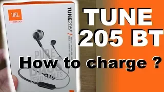 Charging the battery of JBL TUNE 205BT pure Bass bluetooth headphones