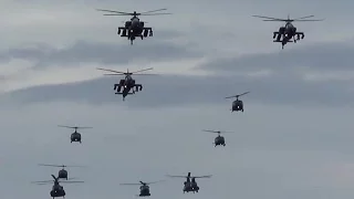 low fly-by military helicopters