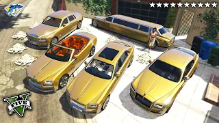GTA 5 - Stealing Golden Rolls Royce Luxury Cars with Michael! | GTA V (Real Life Cars)