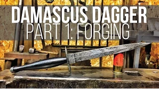 MAKING A DAMASCUS DAGGER #1! Fairbairn Sykes Style!