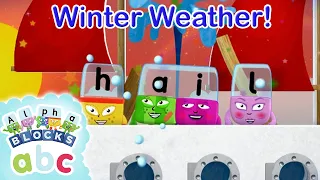 @officialalphablocks - Learn to Spell Wet, Wind, Hail and More! 🌧 🌬 | Winter Weather | Learn to Spell