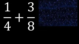 1/4 mas 3/8 . Suma de fracciones heterogeneas , diferente denominador 1/4+3/8 plus