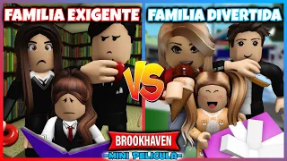 FAMILIA EXIGENTE vs FAMILIA DIVERTIDA 💔 Brookhaven Roblox Mini Pelicula (Historias en español)