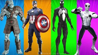 SUPERHERO COLOR DANCE CHALLENGE KORG vs CAPTAIN AMERICA vs VENOM SPIDERMAN vs WHITE SPIDERMAN