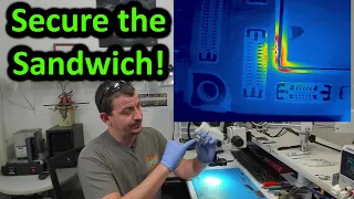 Repairing an iPhone 11 "No Power" logic board (shield removal without disturbing the sandwich)