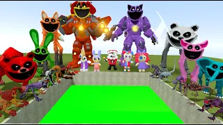 DESTROY ALL ZOONOMALY SMILING CRITTERS POPPY PLAYTIME MONSTERS FAMILY in BIG TOXIC HOLE Garry's Mod