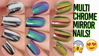 Rainbow Multi-Chrome Mirror Nails Shiny AF! DIY