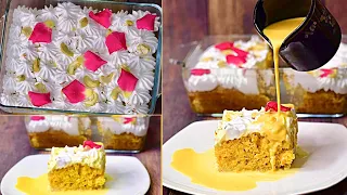 SAFFRON MILK CAKE | TRES LECHES SAFFRON MILK CAKE | EGGLESS & WITHOUT OVEN|| MALAI CAKE