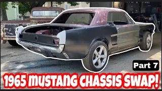 CUTTING UP A PERFECT NEW CAR! MUSTANG HOT ROD BUILD GETS ITS DONOR CHASSIS! KUSTOM RAT ROD! PART 7