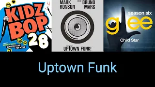 Uptown Funk (Mark Ronson & Bruno Mars/Kidz Bop/the Glee cast) Mashup "Tribute to @MacSteve75"