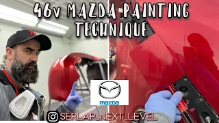 We paint the cut, patch and blur the MAZDA 46v (caramel red) valid for candy