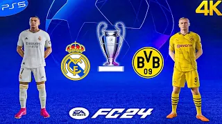 FC 24 - Real Madrid vs Dortmund Ft Mbappe,Haaland - Champions League Final Match | PS5*(4K 60FPS)