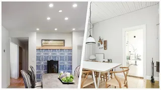 75 White Dining Room With A Wood Stove Design Ideas You'll Love ☆