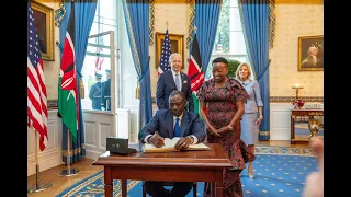 US State Visit: President Ruto signs visitors book at the White House, Washington DC