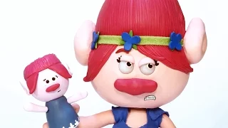 Branch Destroys Princess Poppy's Kite! Trolls Movie Special - PLAY DOH STOP MOTION | 🎨 Crafty Kids