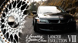 -Wide Body- "BLACK" LANCER EVOLUTION Ⅷ | HaraTire Stance Crew | BRAUM Racing | 4K | LIBERAL VIEW