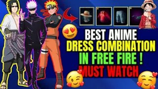 ANIME CHARACTER'S IN FREE FIRE 🤯|| FREE STYLE DRESS COMBINATION 🥷||#freefire #viral