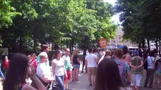 Walking through the tiergarten in berlin, Germany near Brandenberg gate