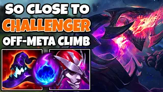 I am SUPER CLOSE to CHALLENGER on my OFF-META CLIMB account | AP Cho'gath Mid | 13.13