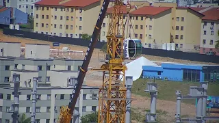 Arena MRV 2/7 instalação da cabine da Grua/Concreto na encosta/ montagem das estruturas 23/03/2021