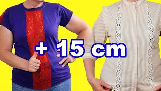 🟦 3 Sewing Tricks How to upsize a shirt to fit you perfectly! Easy DIY
