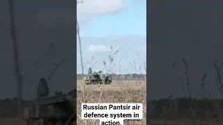 Russian Pantsir missile system firing at drones in Russia Ukraine war.