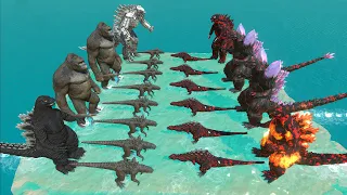 EVOLUTION of Fire Team GODZILLA 2014 Size Comparison VS Team Dark MECHAGODZILLA x KONG - ARBS