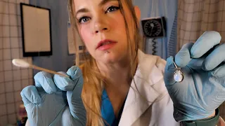 ASMR Hospital External Ear Exam & Ear Cleaning | Infected Piercing