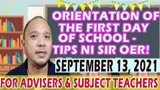 Online Orientation on First Day of School  - Tips ni Sir OER