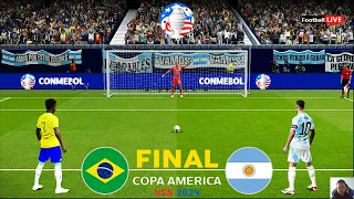 BRAZIL vs ARGENTINA - FINAL Copa America 2024 - Penalty Shootout | Messi vs Vinicius | eFootball PES