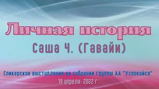 Личная история. Саша Ч. (Гавайи). Спикерское выступление на собрании группы АА "Успокойся" 19.04.22