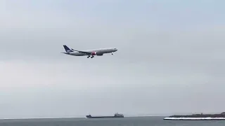 SAS Airbus A330 Landing at Copenhagen airport